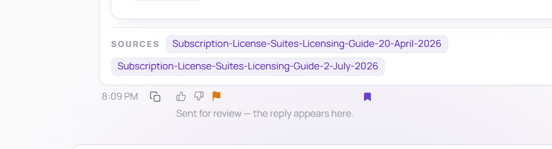 The actions row with the bookmark icon filled in